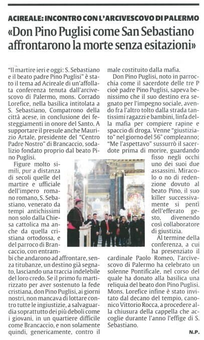 Acireale: incontro con l'Arcivescovo di Palermo