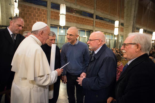 Papa Francesco incontra Maurizio Artale e i fratelli del Beato Giuseppe Puglisi