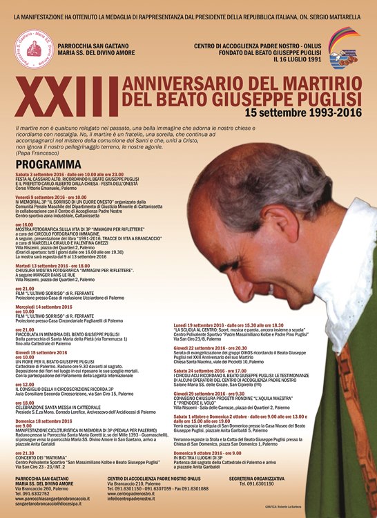 23° Anniversario del martirio del Beato Giuseppe Puglisi