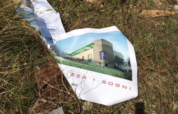 A meno di 24 ore dalla consegna del progetto alle Istituzioni un atto vandalico nel terreno in cui sorger l'asilo nido tanto desiderato dal Beato Giuseppe Puglisi
