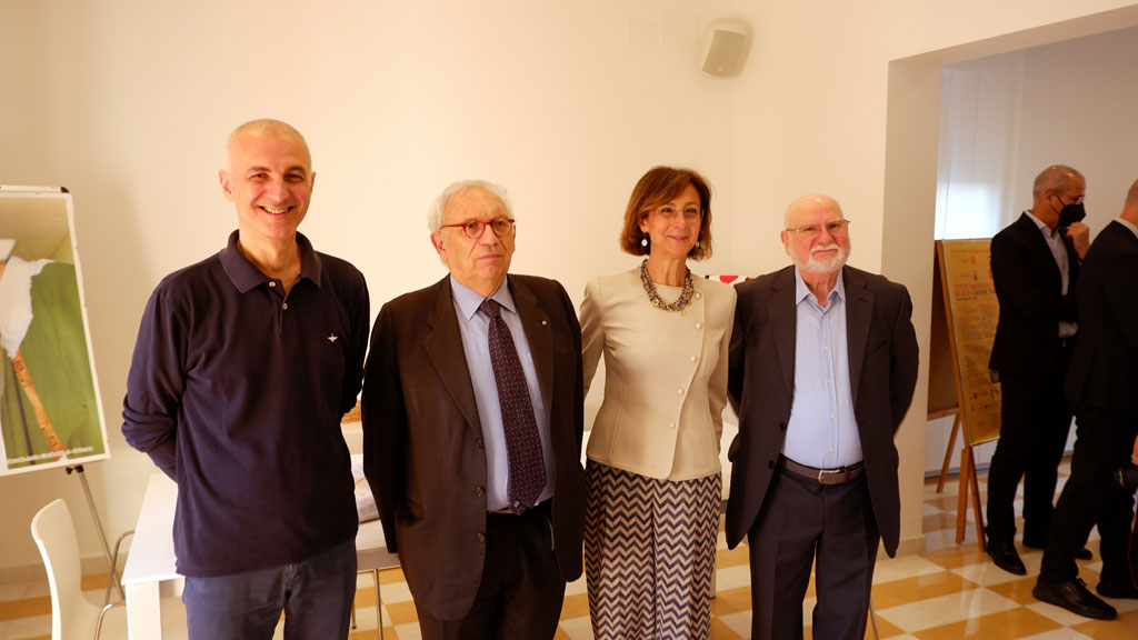 Da sinistra: Maurizio Artale, il Ministro Patrizio Bianchi, la Ministra Marta Cartabia e Francesco Puglisi