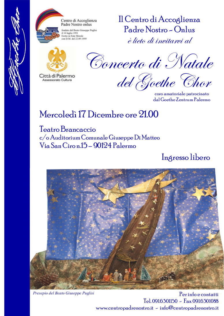 Locandina concerto di Natale del Goethe Chor